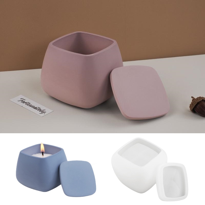 Candle Making Diy - 1Set Kotak Penyimpanan Persegi Cetakan Silikon