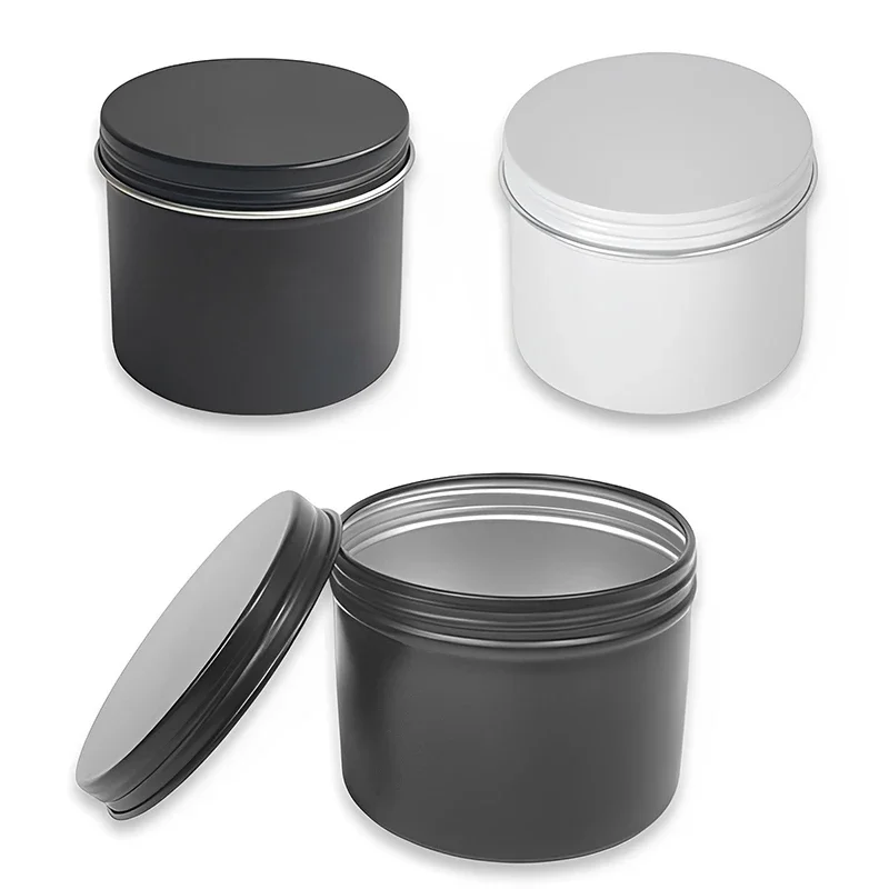 Candle Making Jug - Kaleng kaleng aluminium bulat hitam putih,