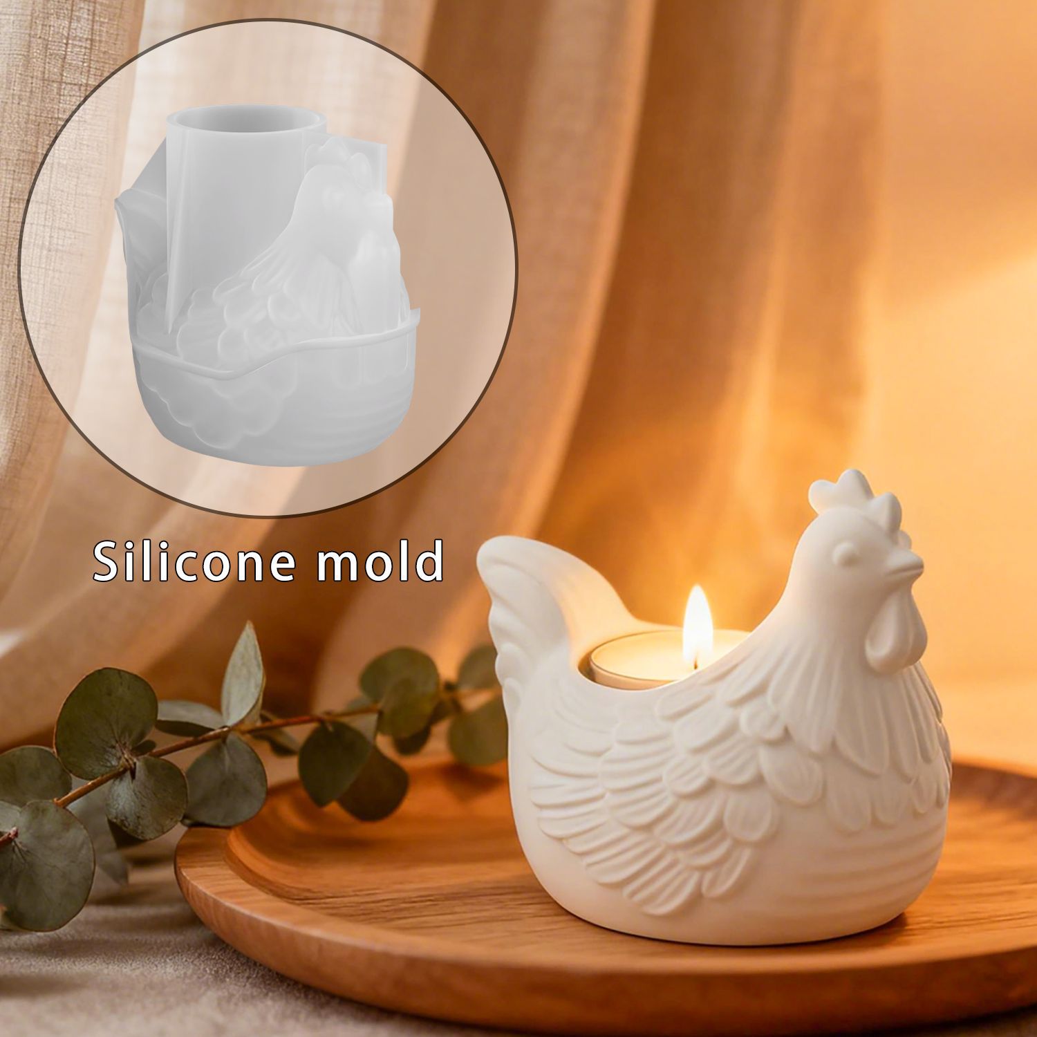 Candle Mold Silicone - Cetakan Resin Epoksi DIY 3D Tempat