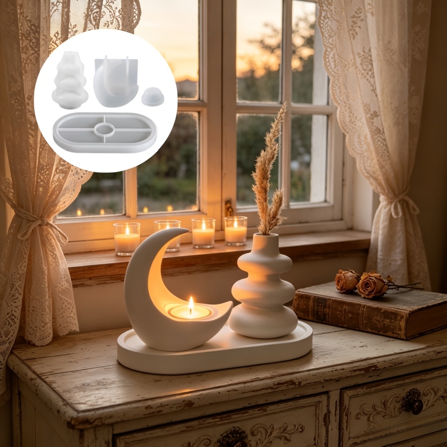 Candle Making Kit Wholesale - 4pcs Set Termasuk Lilin Bulan, Vas