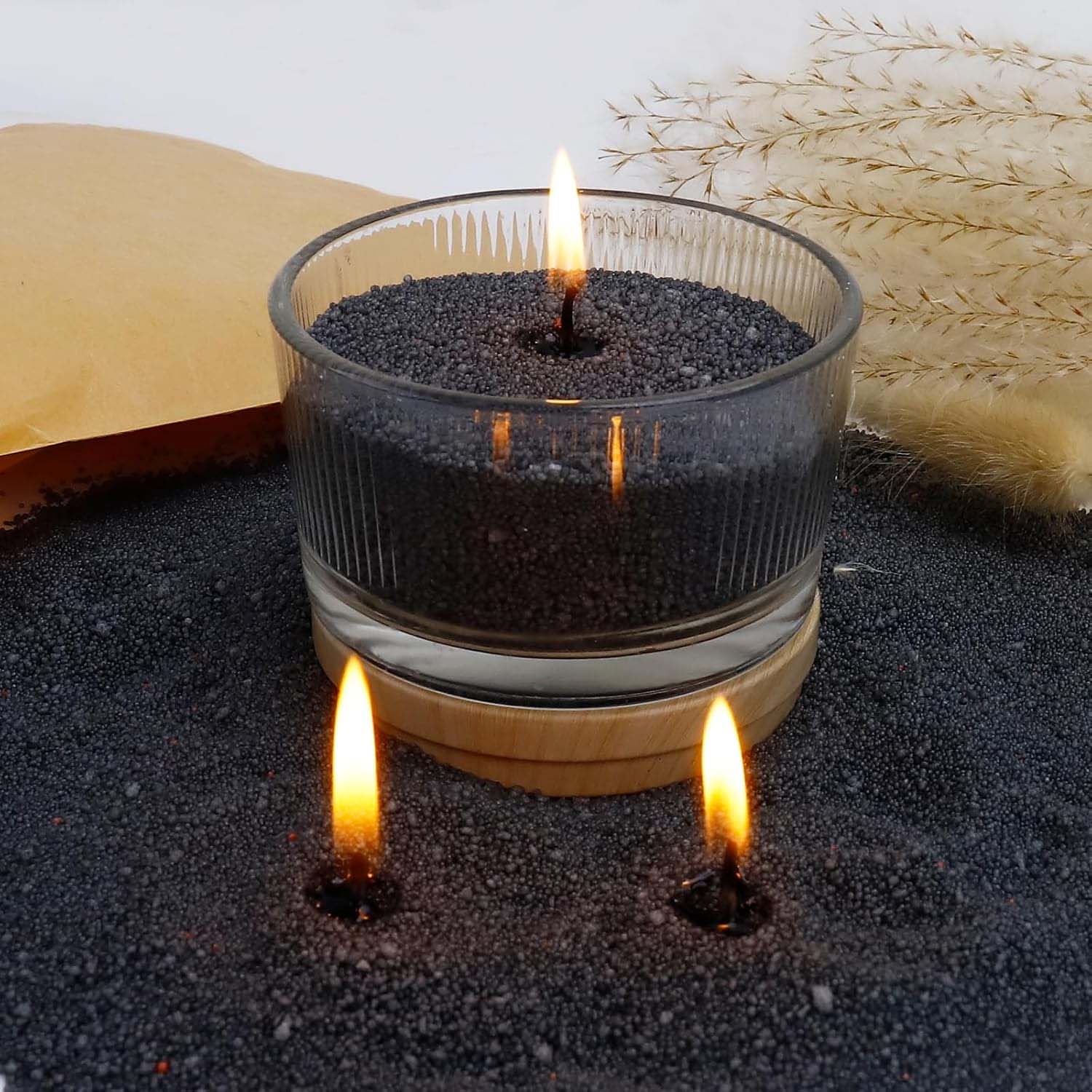 Candle Making Material - Pasir Lilin Hitam dengan Sumbu, 200g