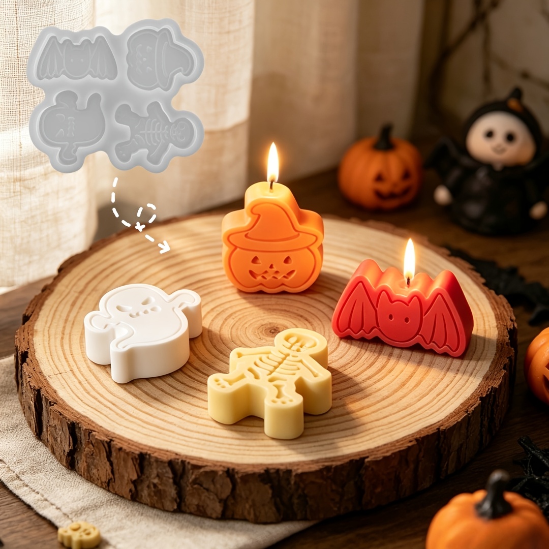 Candle Mold Silicone - Set cetakan resin silikon 4 rongga