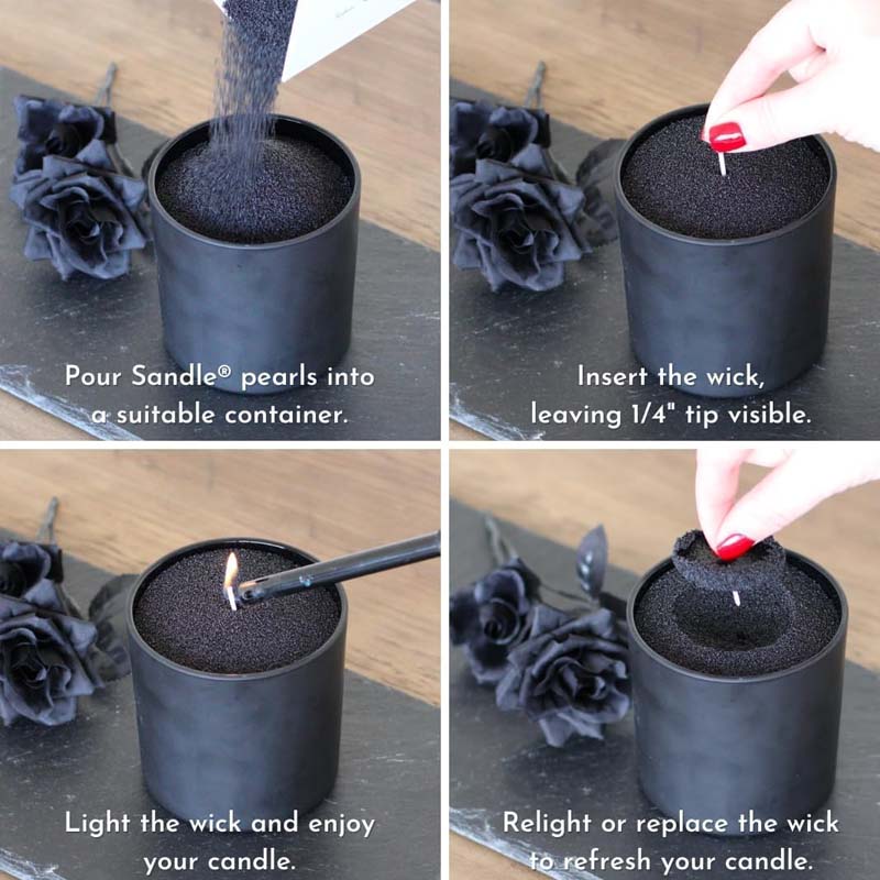 Pasir Lilin Hitam dengan Sumbu - Candle Making Material ulasan dan harga